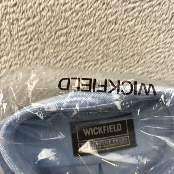NWT Wickfield Men Dress Shirt Size 14.5 Neck Light Blue Permanent Press Workwear - Picture 6 of 7